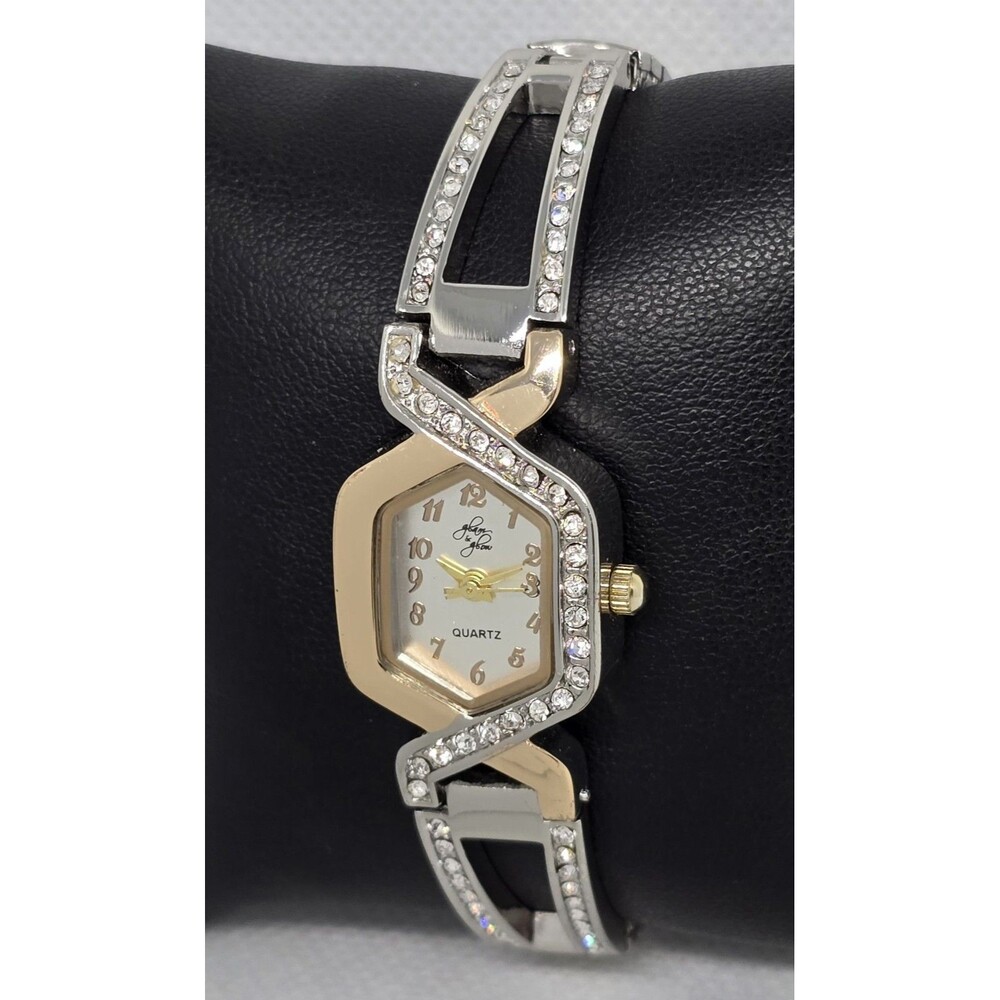 Women's Glam & Glam White Dial Two Tone Gold Silver Expansion Band Watch 11 - Picture 2 of 8